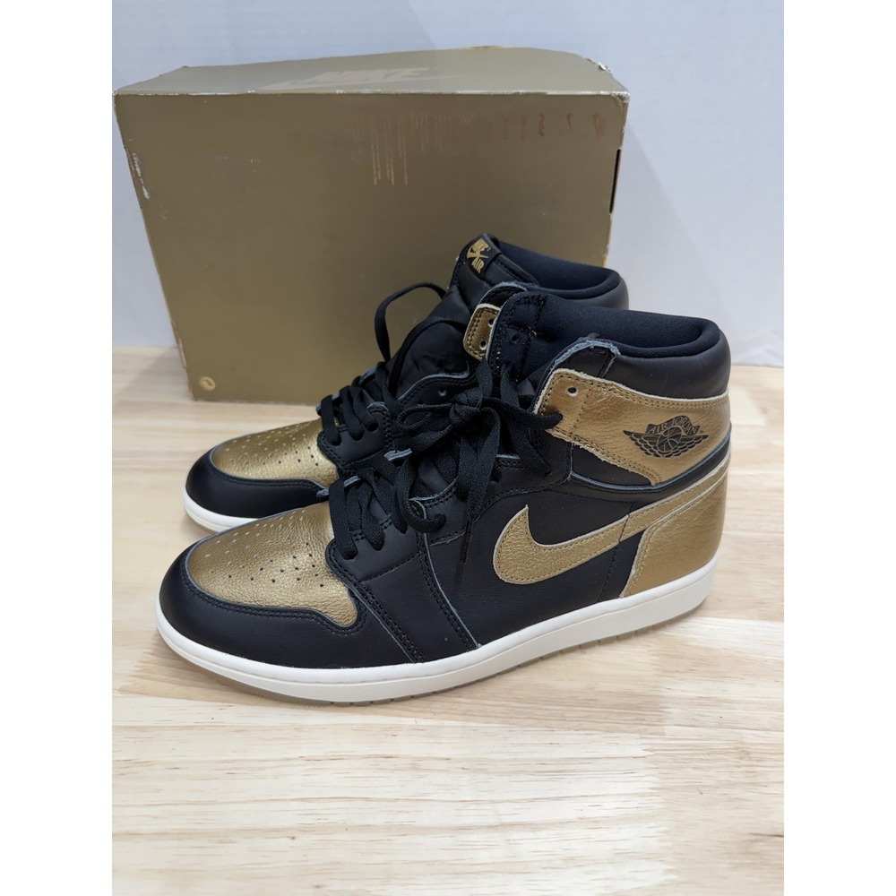 Nike Air Jordan 1 High OG Black Metallic Gold Sneakers DZ5485-071 - Men's 11.5